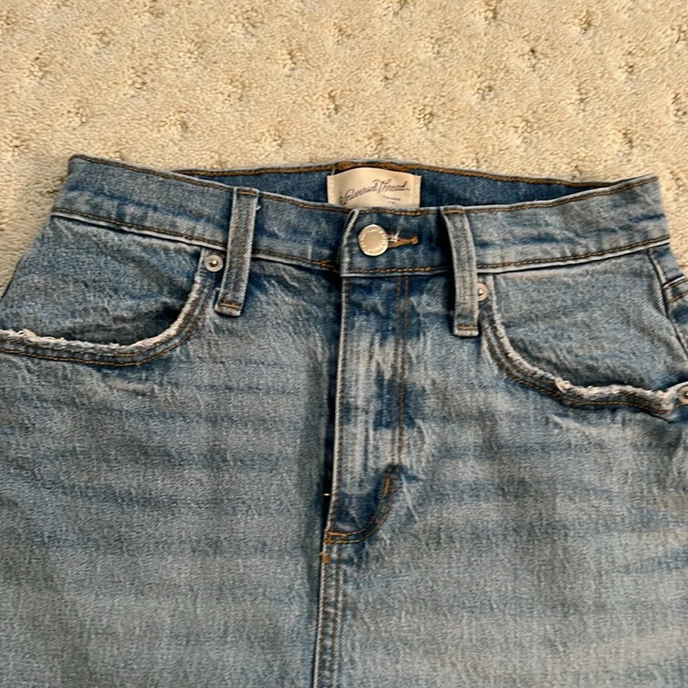 Universal thread midi high-rise denim skirt. - Picture 7 of 9